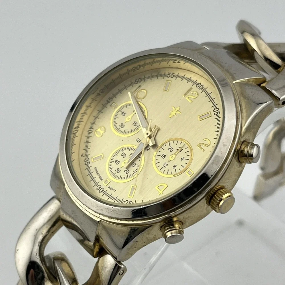 Cannes Chunky Gold Chain Link Watch Women‎ 38mm Case 6.5